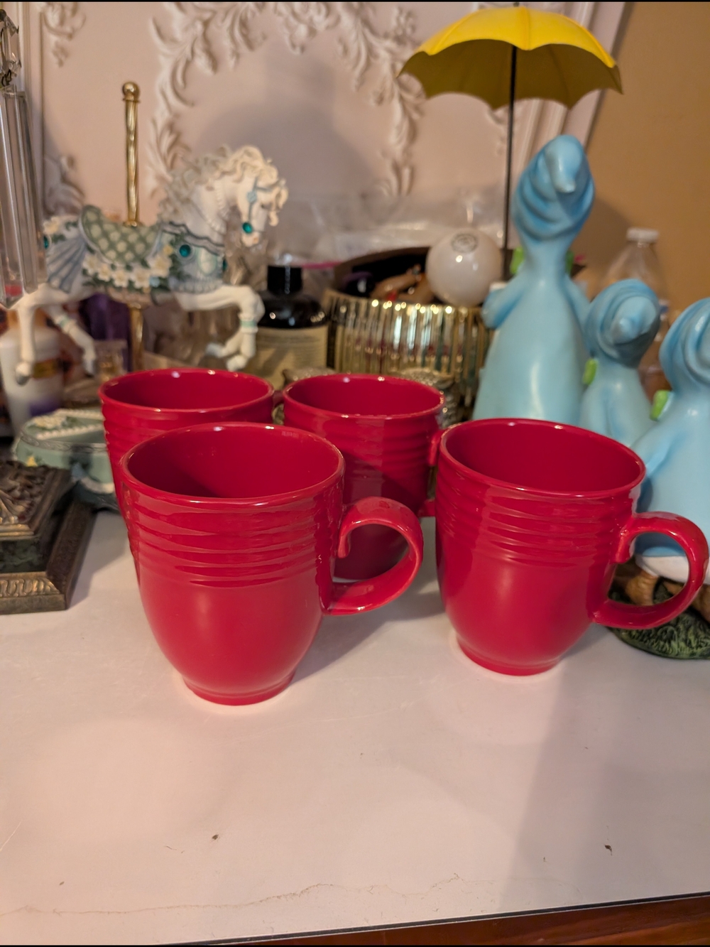 Gibson Red Ceramic Coffee Mug - Set of 4